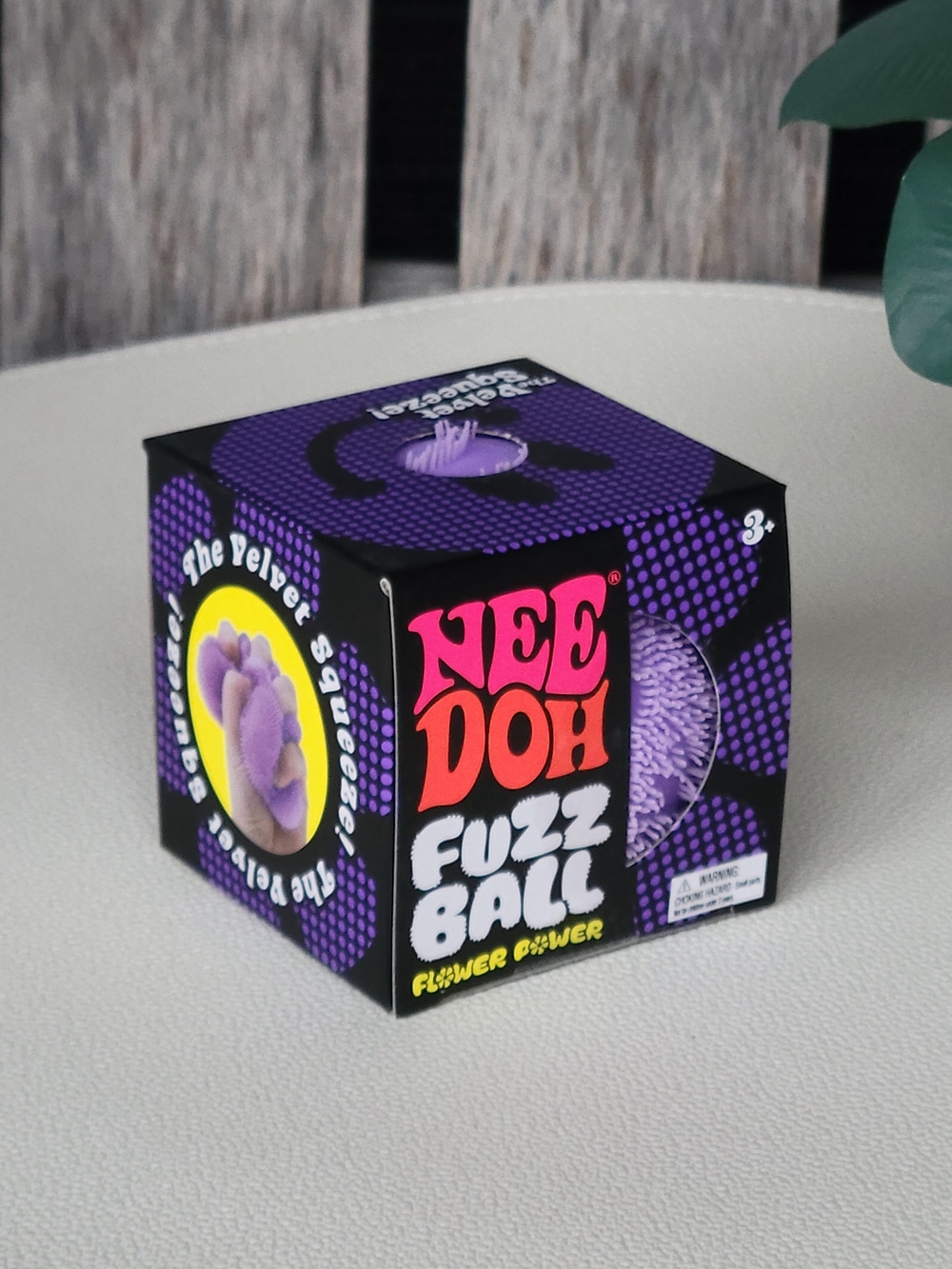 Nee Doh Flower Power Velvet Squeezer Fuzz Ball - Purple - Picture 5 of 5